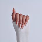 Kiss Glam Embellished Press On Fake Glue Nails - Dusk Mirage | Design, Beige, Medium, Coffin official pack