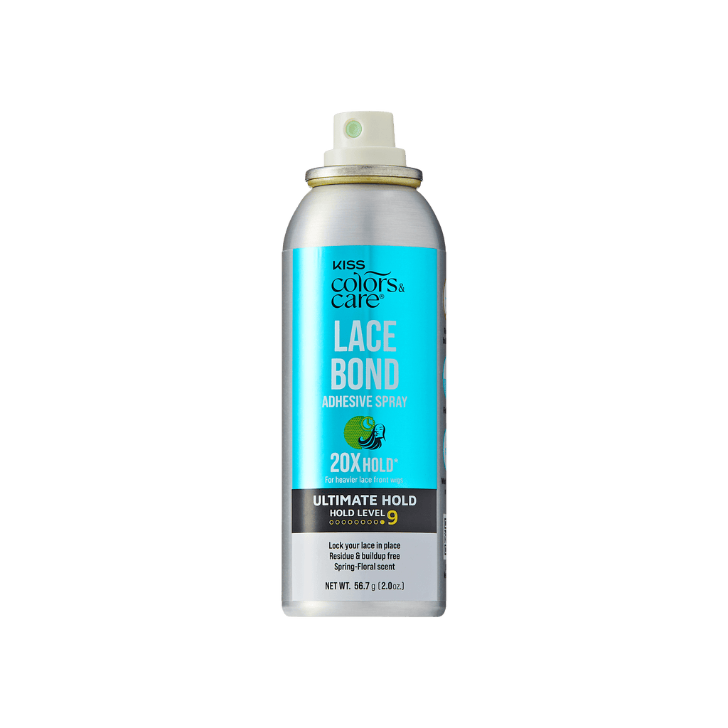 Kiss Colors & Care Lace Bond Spray | Ultimate Hold, Wig Adhesive Spray, Wig Glue, Travel Size, 2 oz, Hair Care official pack