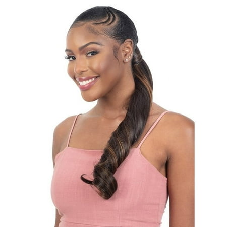Shake N Go Organique Pony Pro Ponytail - FRENCH ROLL WAVE 24 (Color:1 Jet Black)