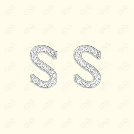 GNS - Silver Initial Earrings