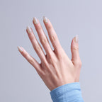 Kiss Icon Press On Fake Glue Nails - Terrific | 3D & Jewel Design, White, Medium, Almond official pack