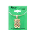 Cl - Fancy Gold Teddy Bear Charm Necklace (png12)
