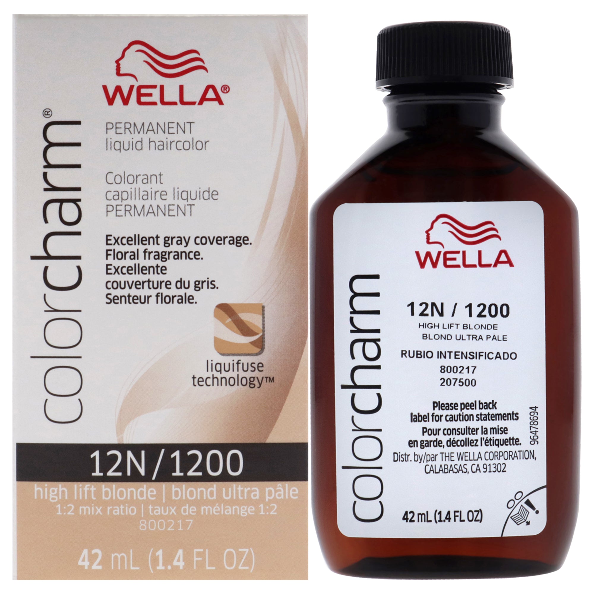 Wella Color Charm Permanent Liquid Hair Color High Lift Blonde 12N/1200 *