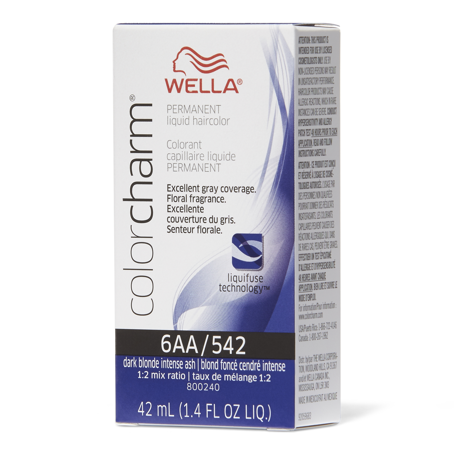 Wella Color Charm Permanent Liquid Hair Color Dark Blonde Intense Ash 6AA/542 *