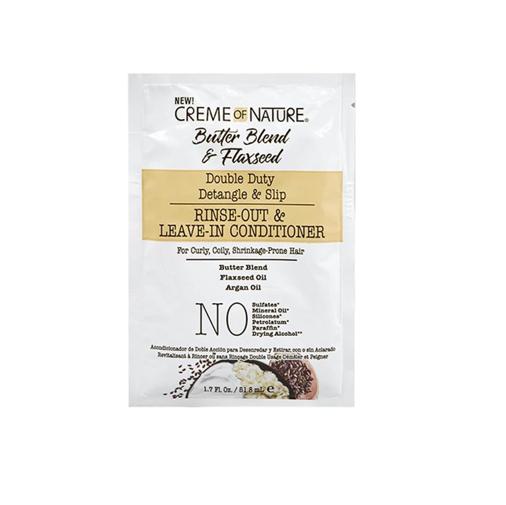 Creme Of Nature Butter Blend Flaxseed Leave In Conditioner Packet 1.7 Oz *