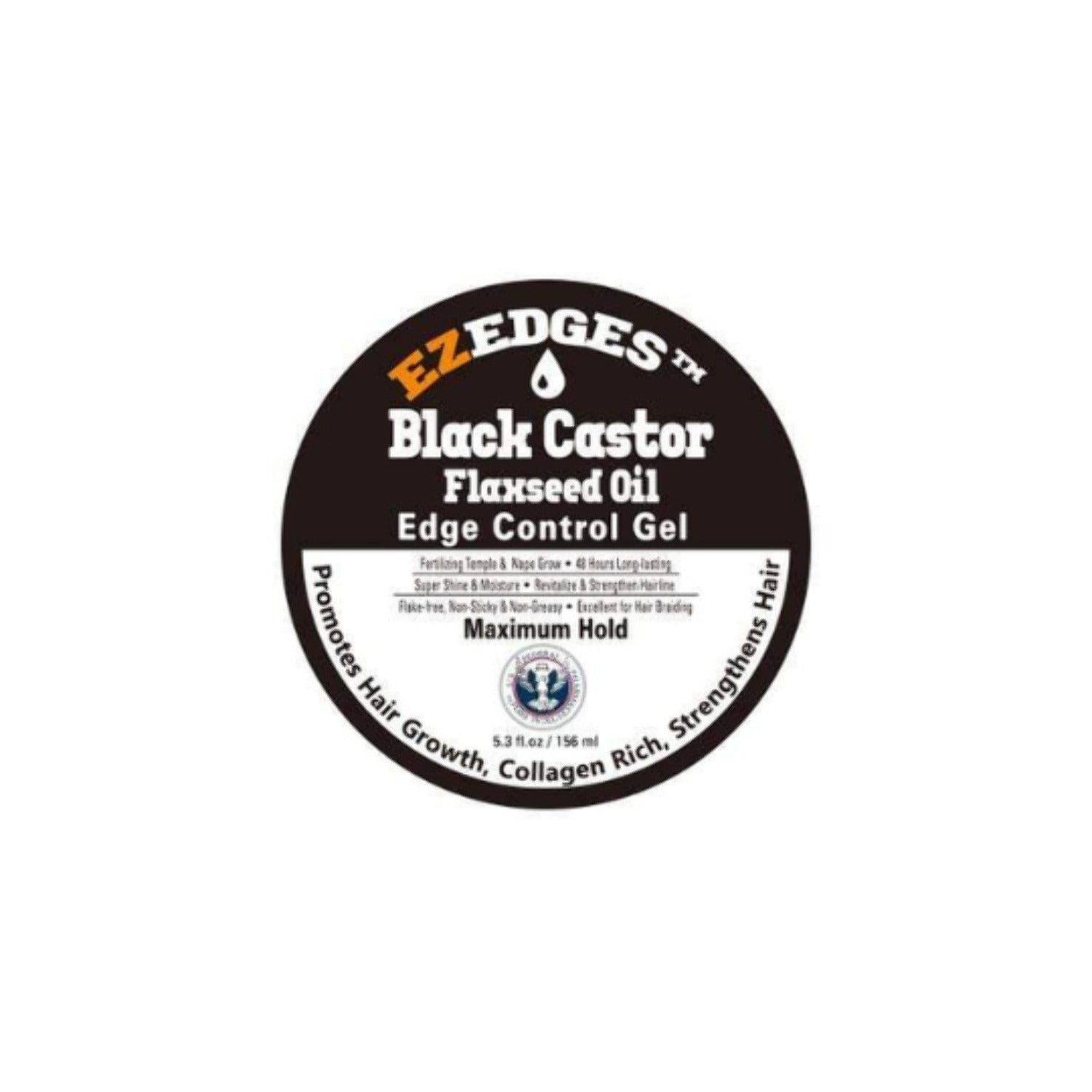 EZ Edges Black Castor Flaxseed Oil Edge Control Gel 5.3oz