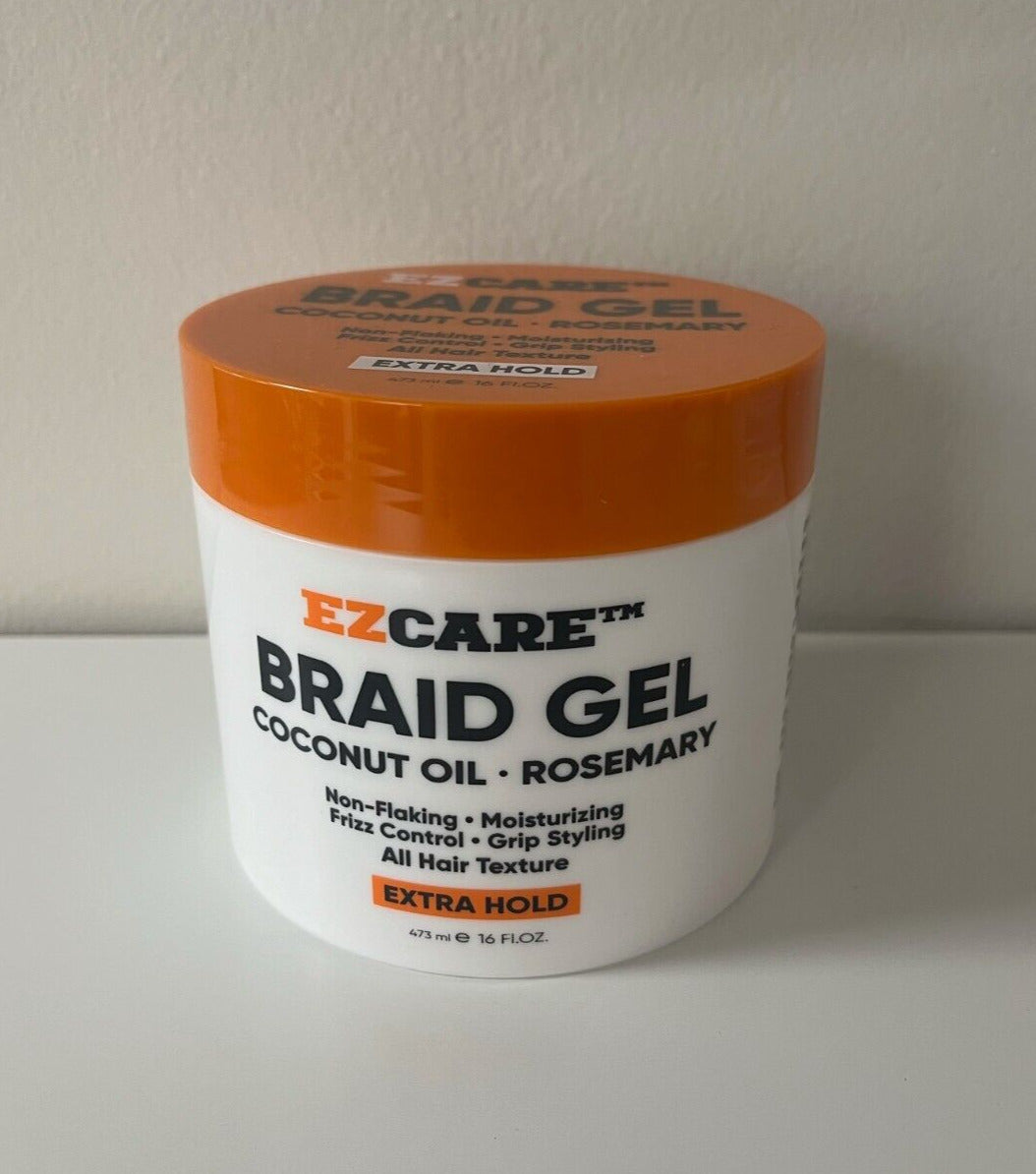 EZ Care Braid Gel Black Coconut Oil Rosemary 16oz