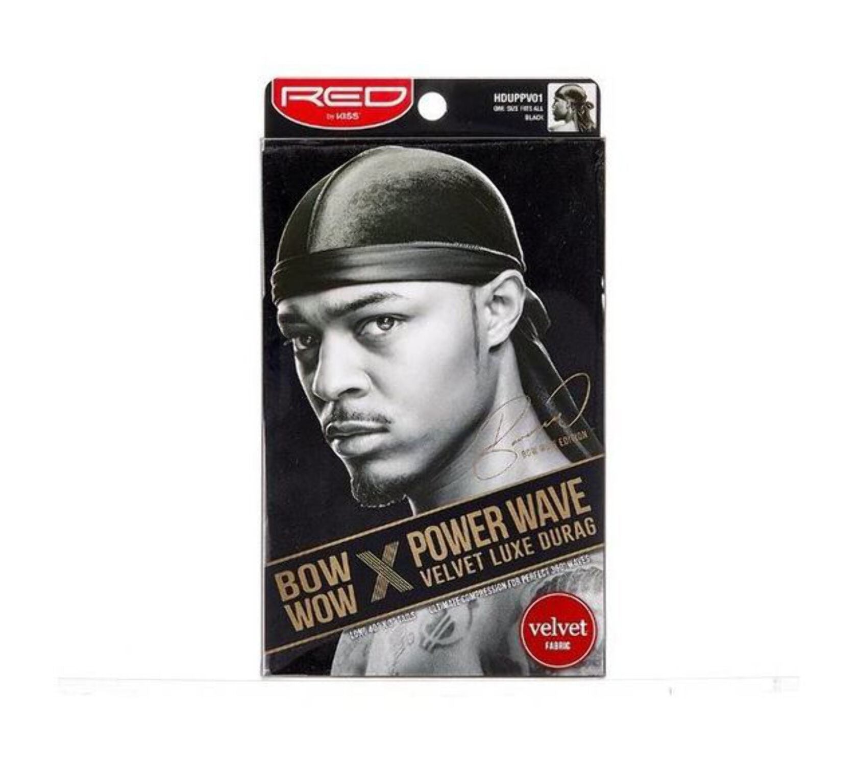 Red By Kiss Bow Wow Powerwave Velvet Luxe Durag Black HD71