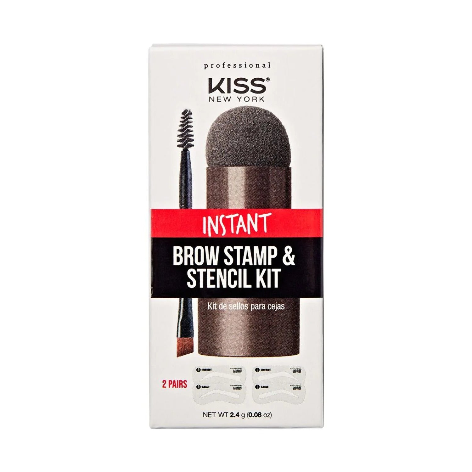 Kiss New York Instant Brow Stamp & Stencile Kit Dark Brown STA02