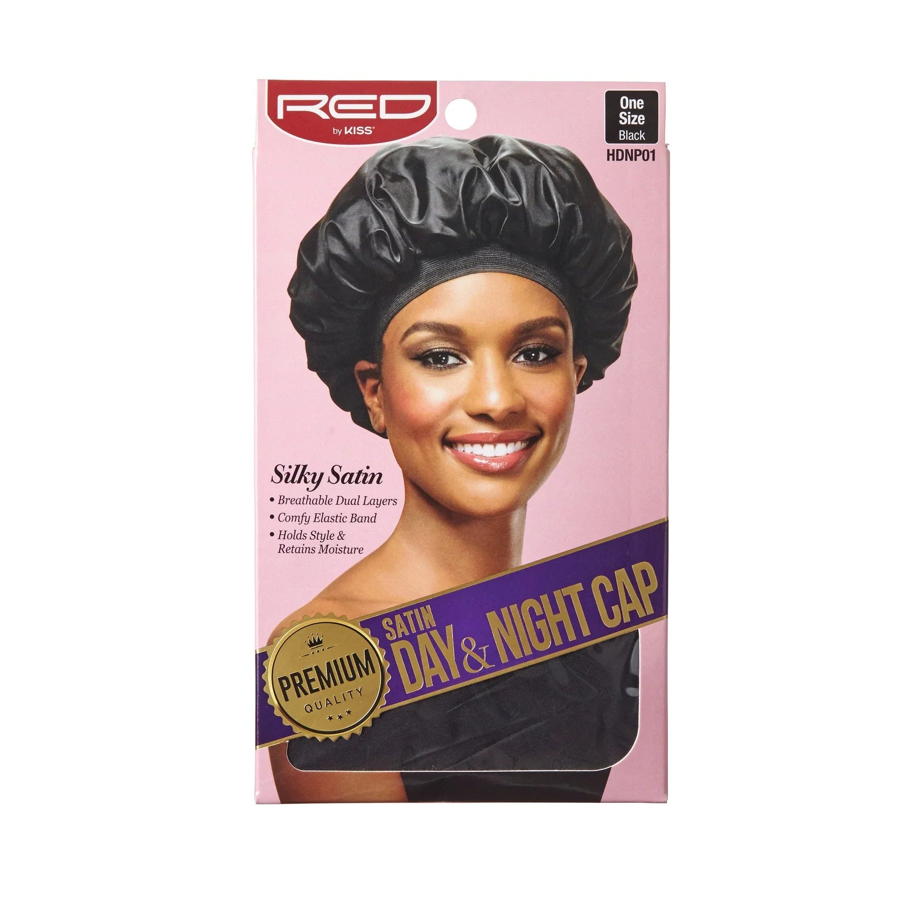 Kiss Stocking Caps satin sleep cap black