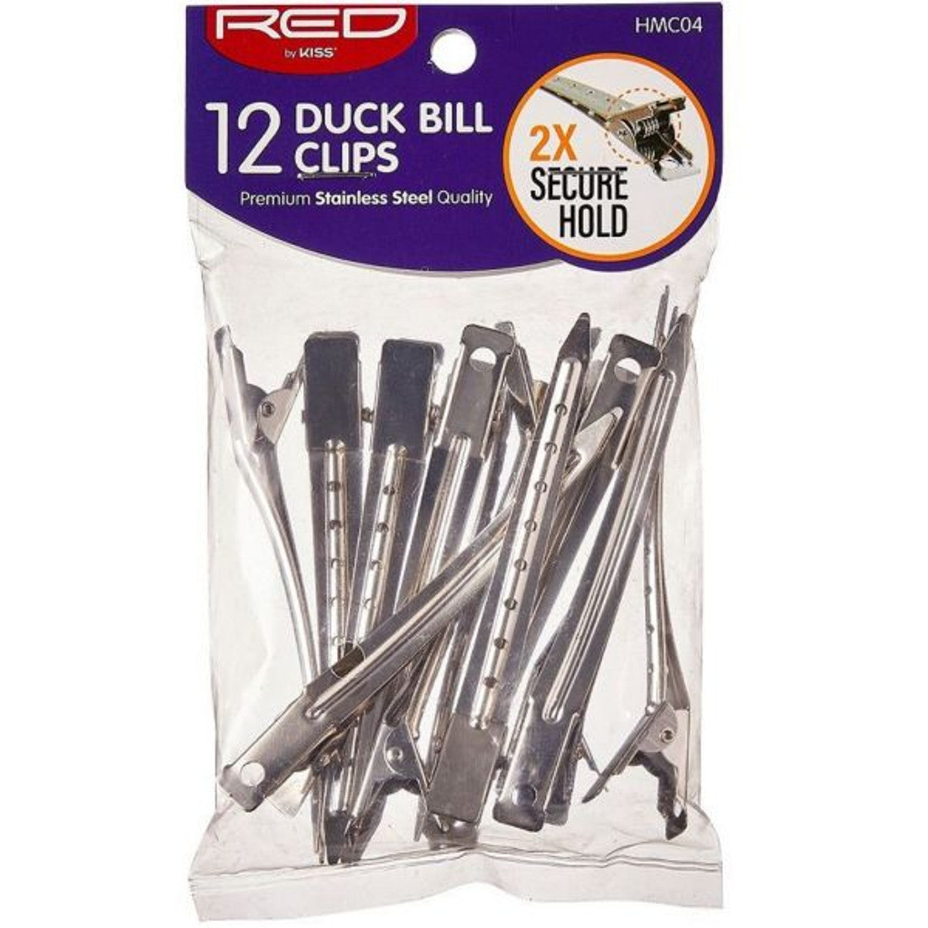 Red By Kiss 12 Duck Bill Clips HMC04