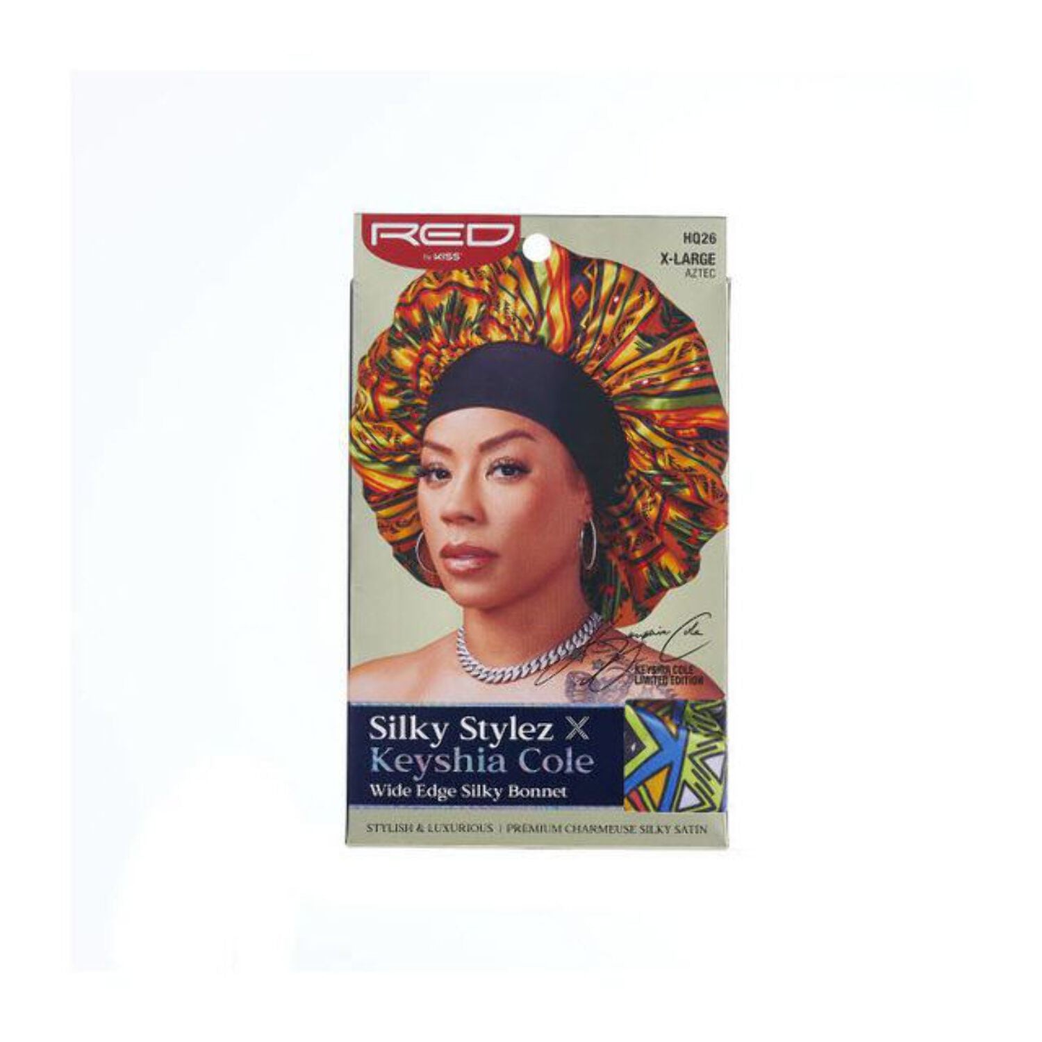 Red By Kiss Silky Styez X Keyshai Cole Wide Edge Silky Bonnet X Large Aztec HQ26