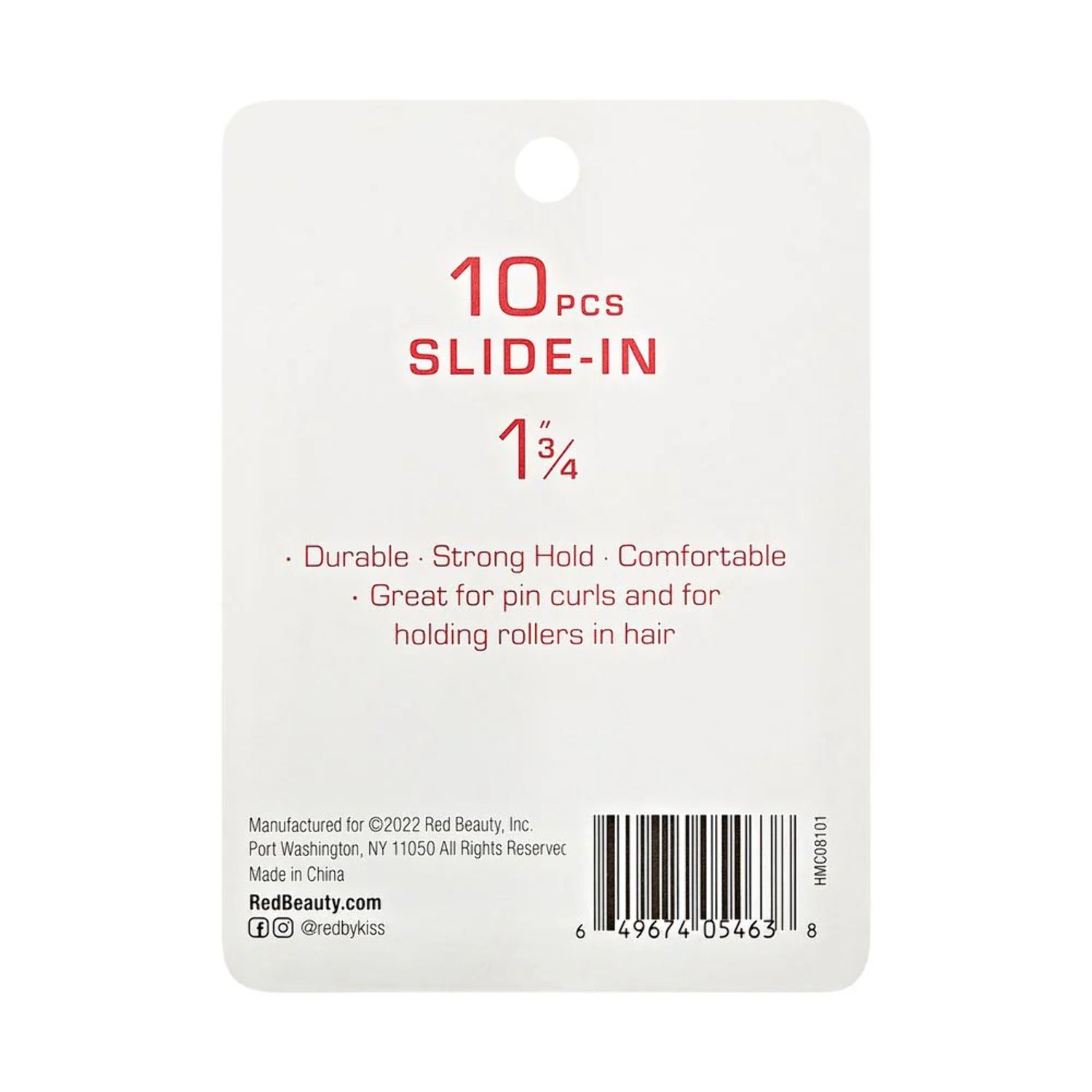 Red By Kiss Slide In Clips 1 3/4" 10Pcs HMC08