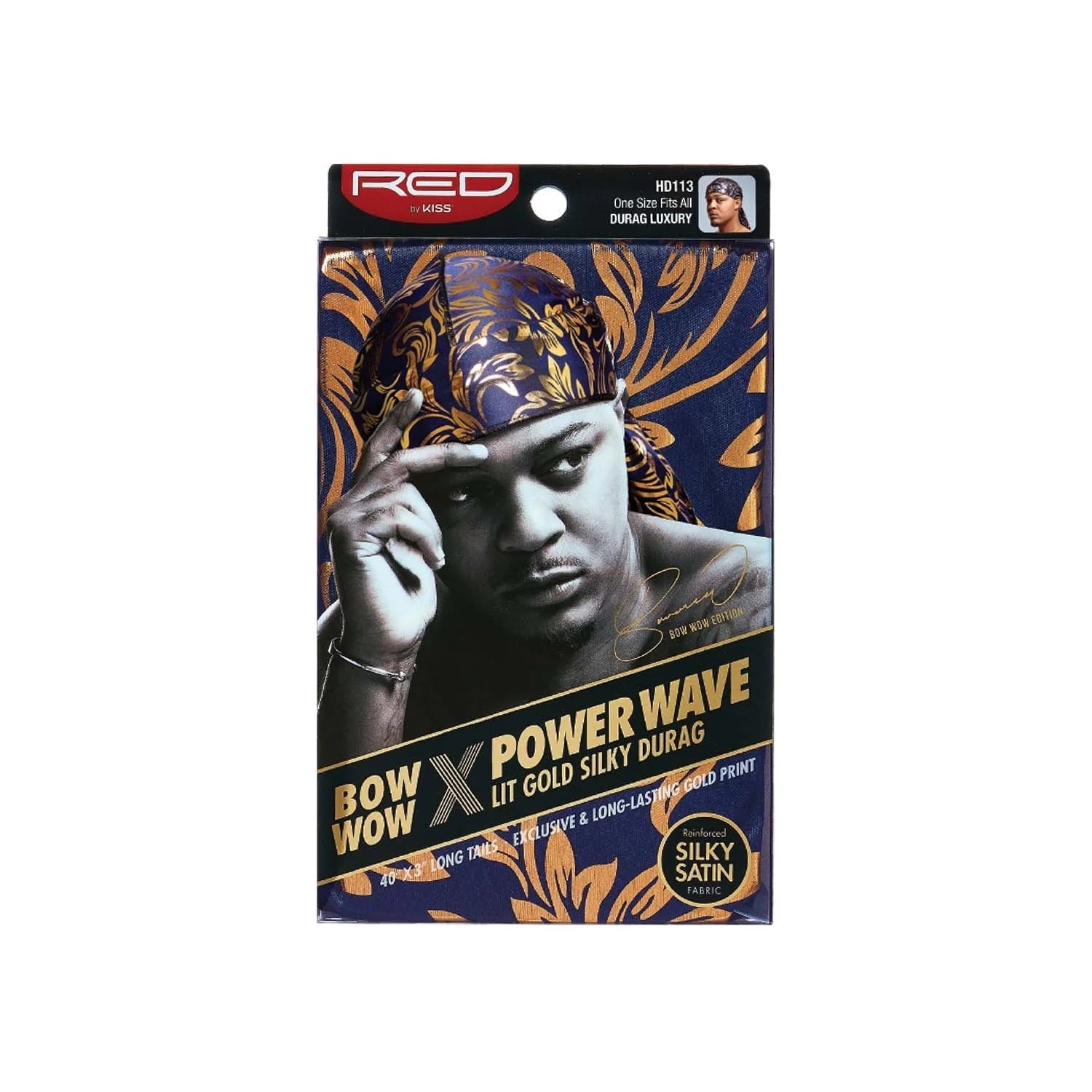 Red By Kiss Bow Wow Power Wave Lit Gold Silky Durag Luxury Hd113*