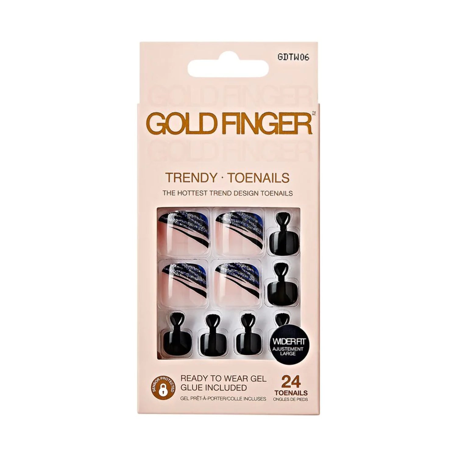 Gold Finger Trendy Toenails GDTW06