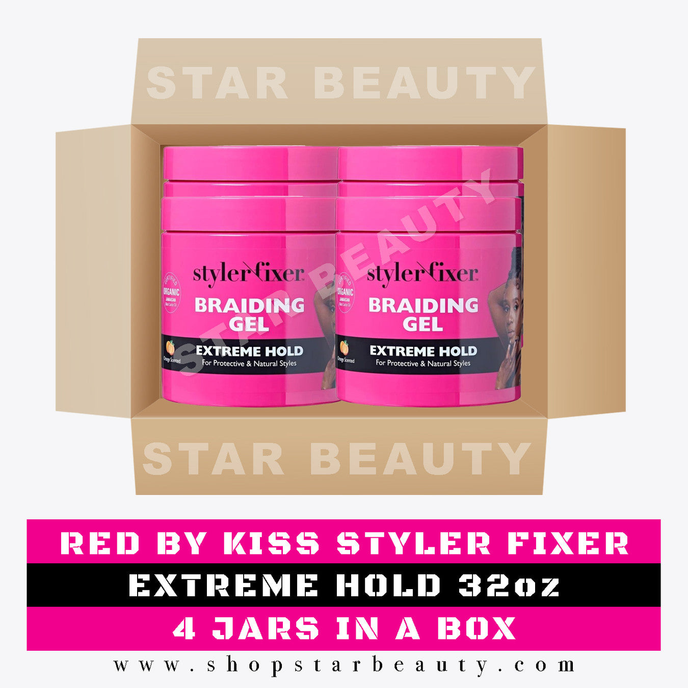 Red Styler Fixer Braiding Gel 32oz
