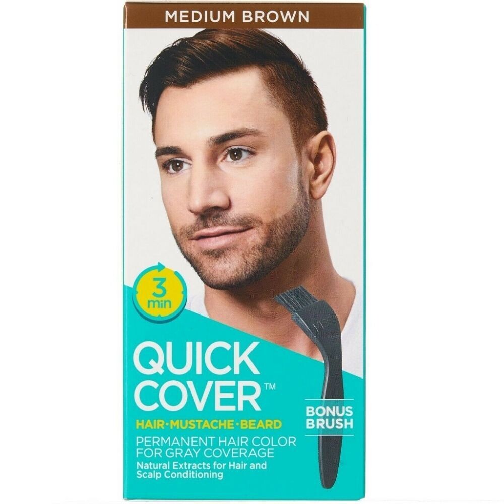 Kiss Quick Cover Permanent Hair Color For Men Medium Brown Medium Brown