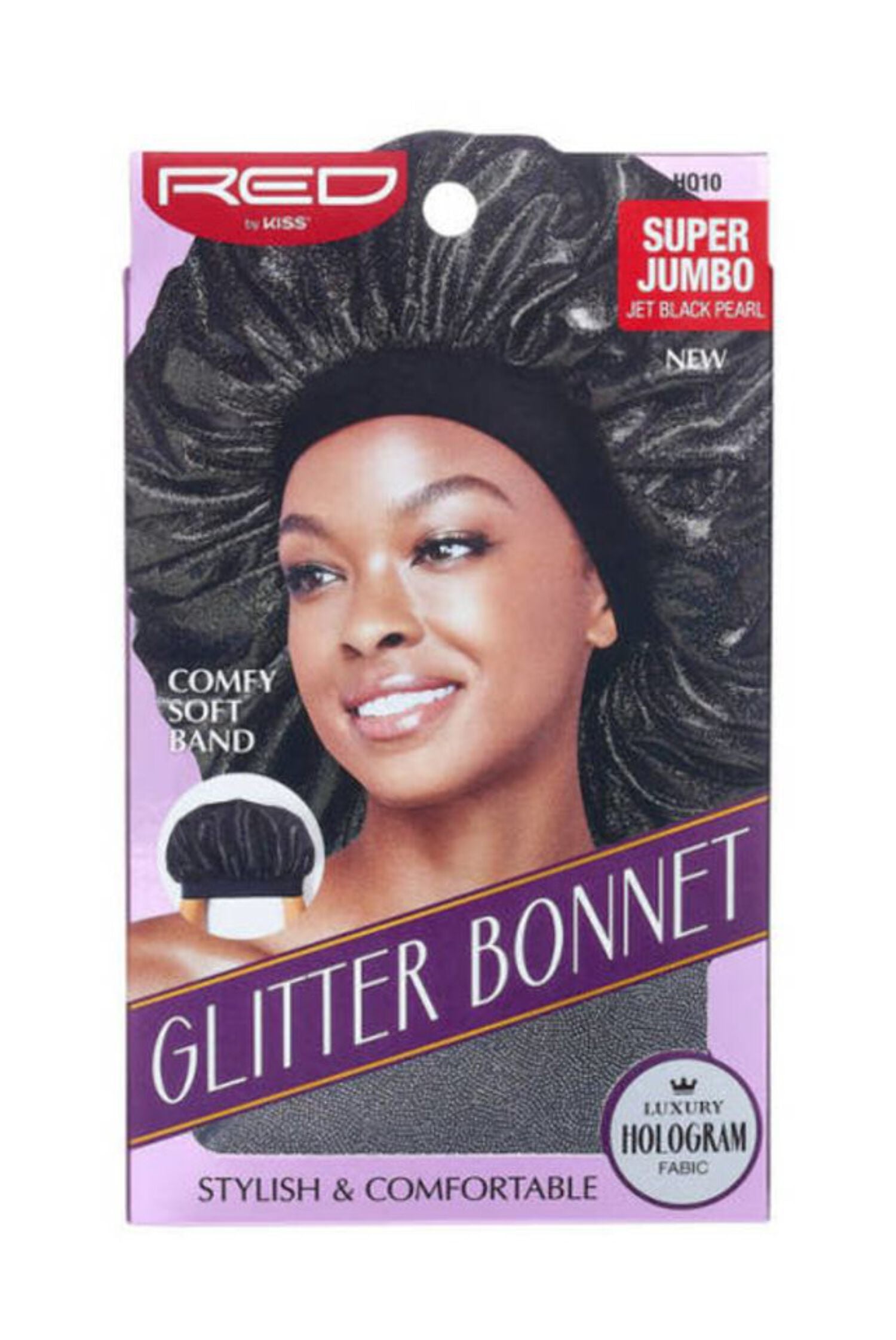 Red By Kiss Super Jumbo Jet Black Pearl Glitter Bonnet HQ10