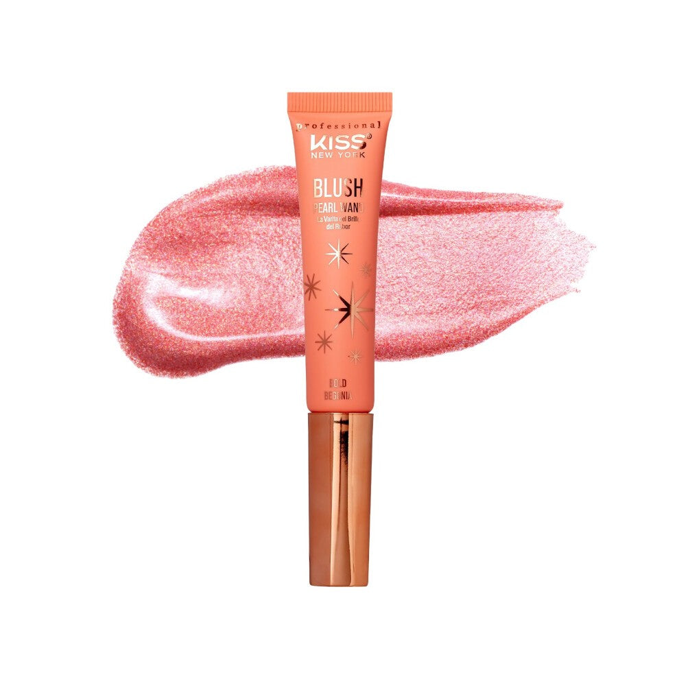 Kiss New York Professional Pearl Liquid Blush Beauty Wand High Pigment Glow for Cheek Eye & Lip Non-Greasy Hydration Lightweight with Sponge-Tip Ap