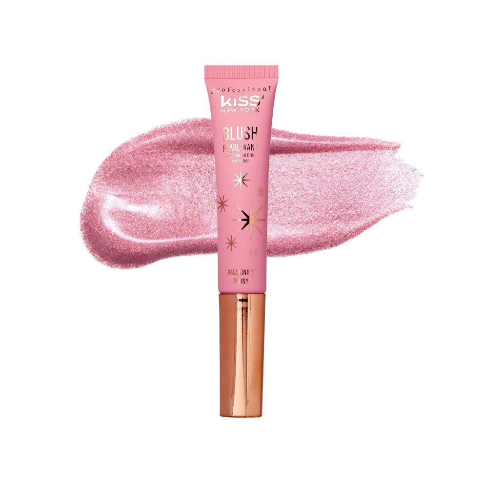 Kiss New York Professional Pearl Liquid Blush Beauty Wand High Pigment Glow for Cheek Eye & Lip Non-Greasy Hydration Lightweight with Sponge-Tip Ap