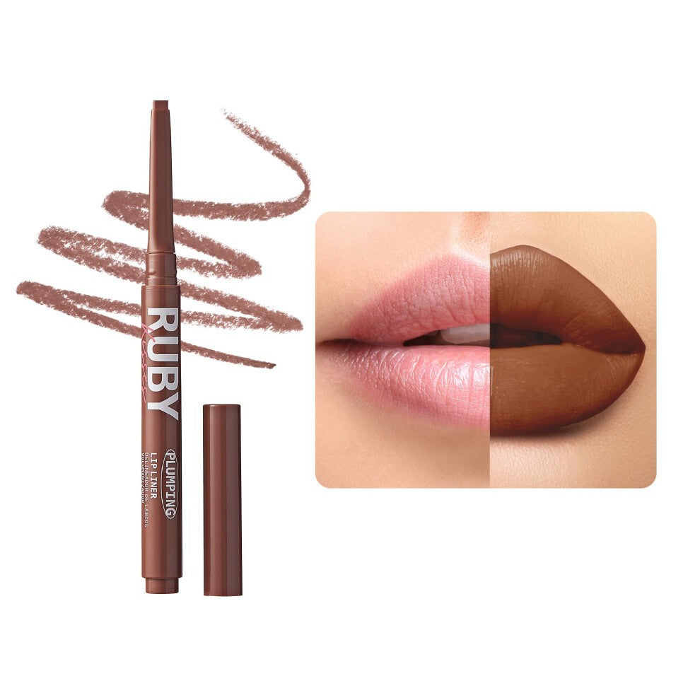 Ruby Kisses Plumping Effect Lip Liner Semi Matte Smudge Proof High Pigment Medium to Full Coverage Makeup Precise Tip Bold Color Lip Plumper