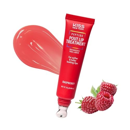 KISS NEW YORK Peptide Lip Treatment, Hydrating & Non-Sticky Tinted Plumping Balm, Shea Butter, Castor Oil & Squalane Reduces Look of Fine Lines, Softe