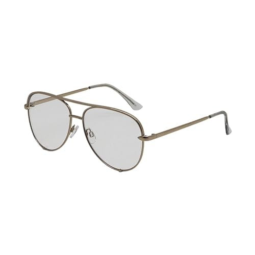 Mad Shade Fashion Aviator Optical Glasses for Men & Women, Trendy Classic Gold Metal Frame Clear Lenses, Lightweight Durable Eyewear