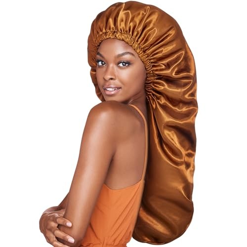 Red by Kiss Reversible Silky Satin Adjustable Bonnet, Secure Fit for Sleep, Protect Hair & Maintains Moisture, Adjustable Band & Easy Care (Braid/Blac