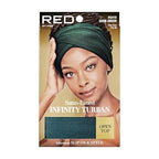 Red by Kiss Satin Lined Infinity Turban – Slip-on Head Wrap, Soft & Breathable Jersey Fabric, Open & Close Top Options
