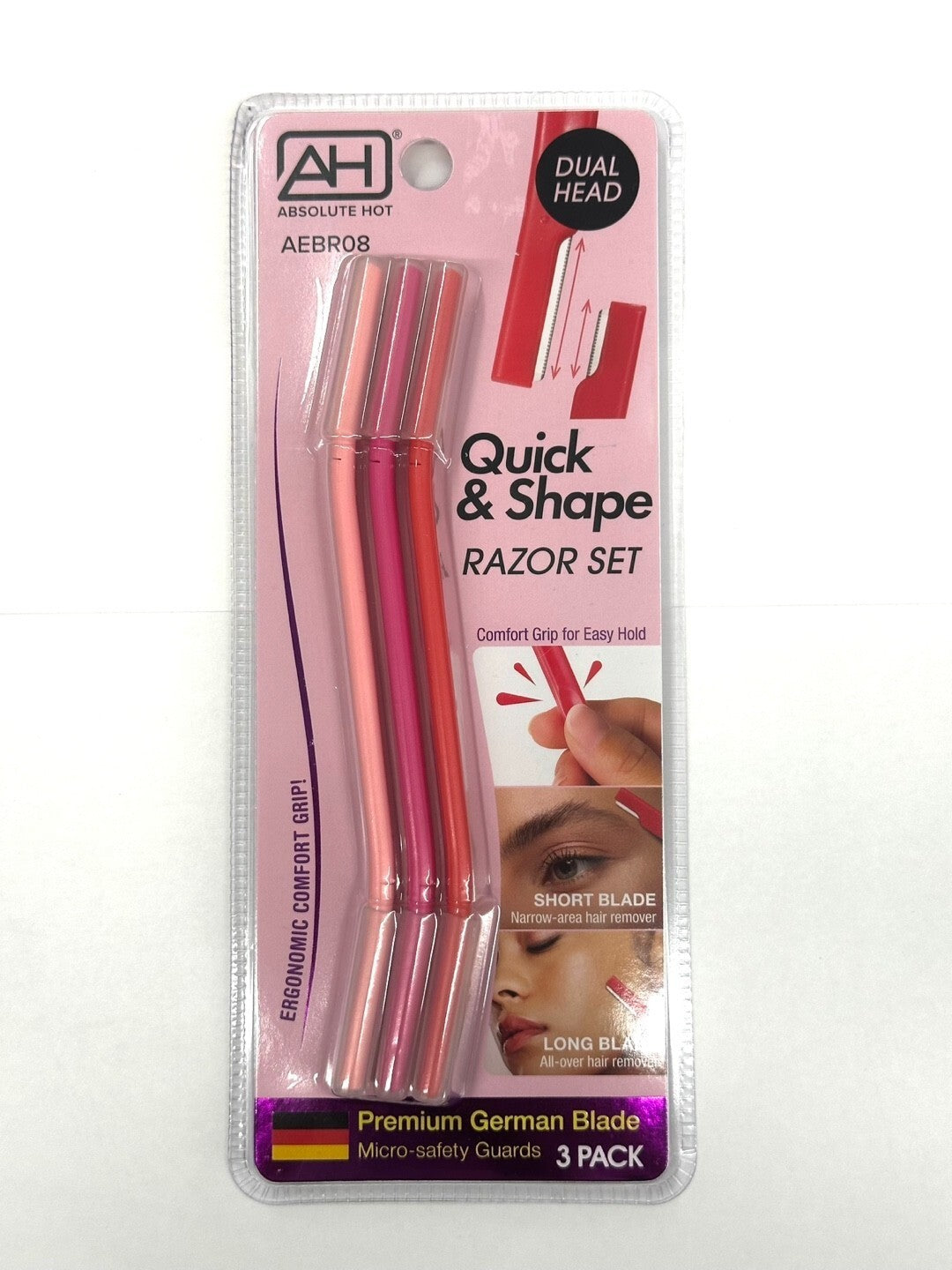 Absolute New York Quick & Shape Dual Head Razor Set #aebr08