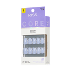 Kiss Core Color Press On Fake Glue Nails - Flee | Solid, Purple, Short, Almond official pack
