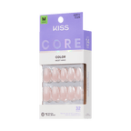 Kiss Core Color Press On Fake Glue Nails - Dulcet | Solid, Pink, Medium, Almond official pack