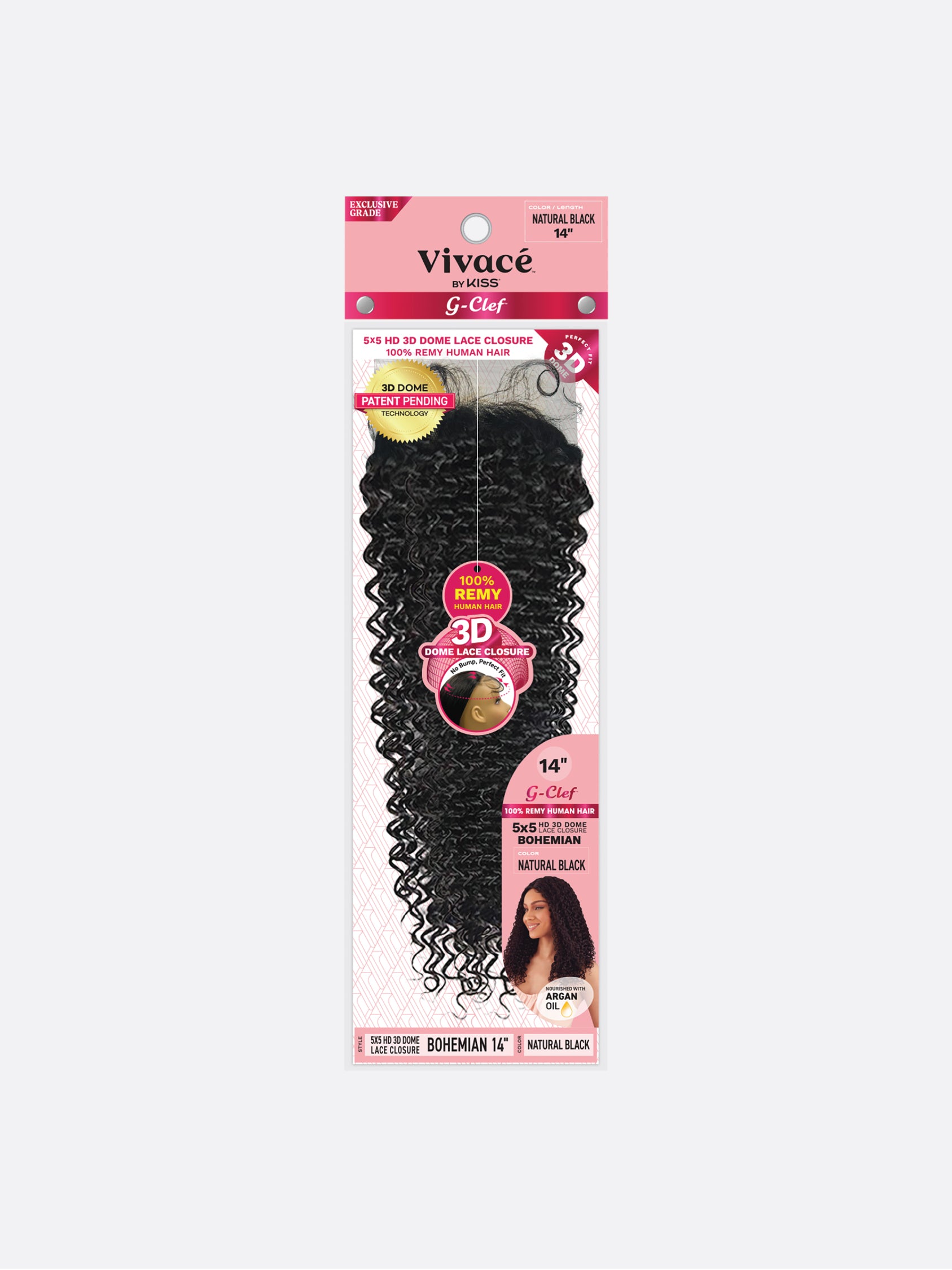 G CLEF 5x5 CLOSURE BOHEMIAN CURL official pack