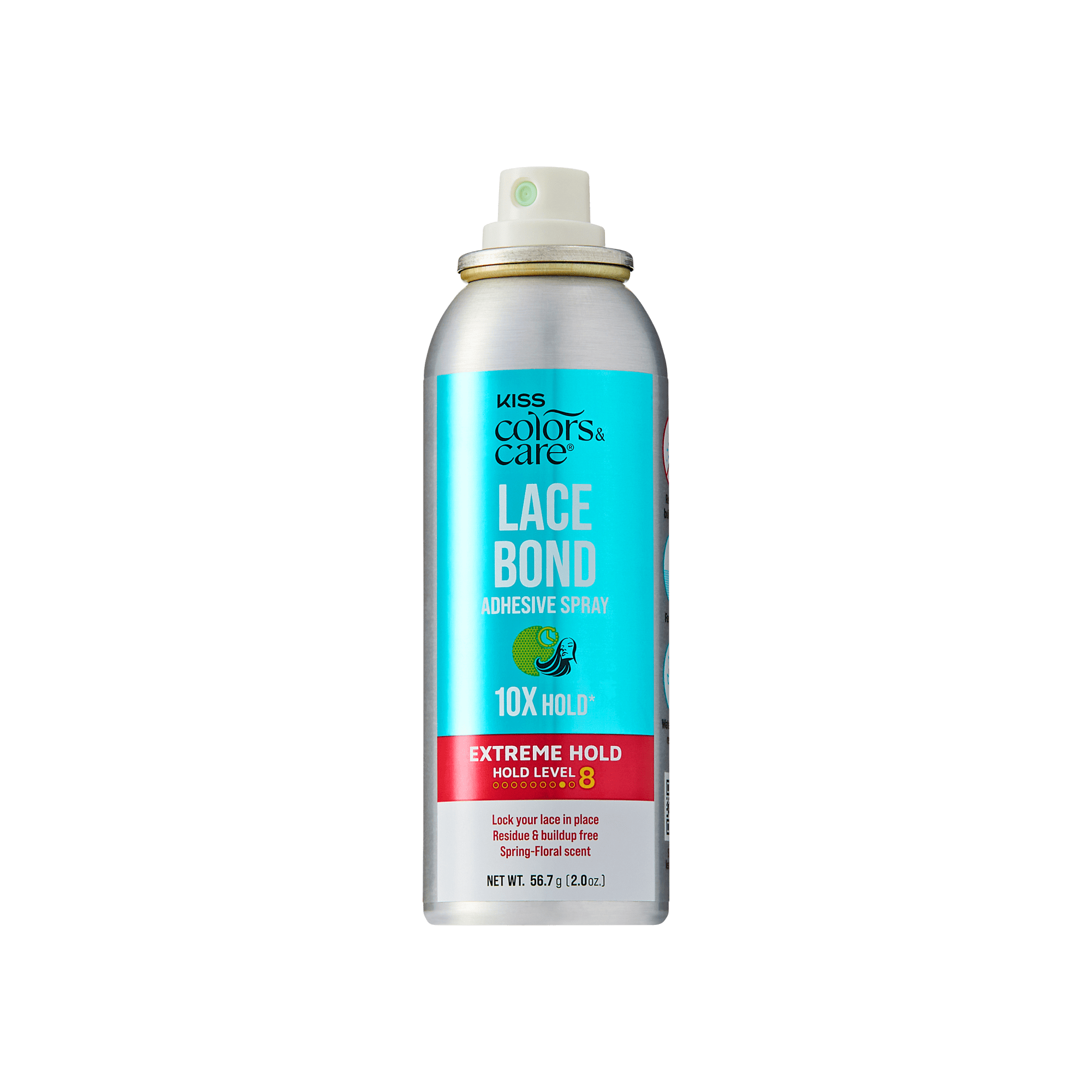 Kiss Colors & Care Lace Bond Spray | Extreme Hold, Wig Adhesive Spray, Wig Glue, Travel Size, 2 oz, Hair Care official pack