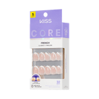 Kiss Core French Press On Fake Glue Nails - Passionate | French Tips, White, Short, Almond official pack