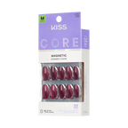 Kiss Core Magnetic Press On Fake Glue Nails - Glittering | Magnetic, Purple, Medium, Almond official pack