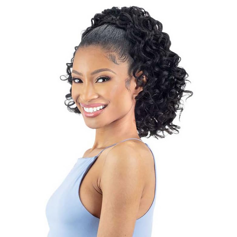 Natural Me Drawstring Ponytail Natural Deep Curl #1