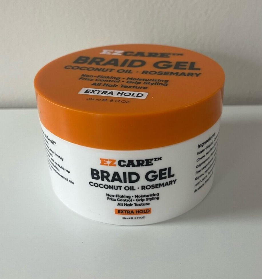 EZ Care Braid Gel Black Coconut Oil Rosemary 8oz