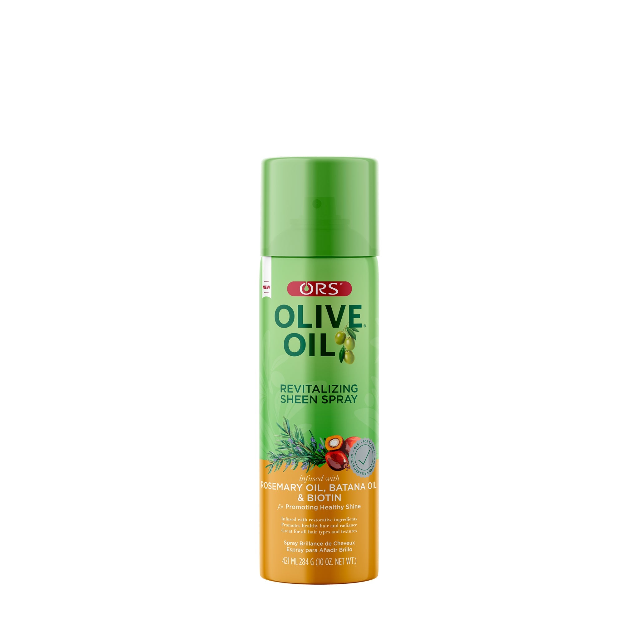 ORS Olive Oil Revitalizing Sheen Spray Rosemary Batana & Biotin 10.0 oz — official pack photo 23103 (23103-1_0975b0d4-802d-4daf-b157-5a9d403aaf4e.jpg) from orshaircare.com