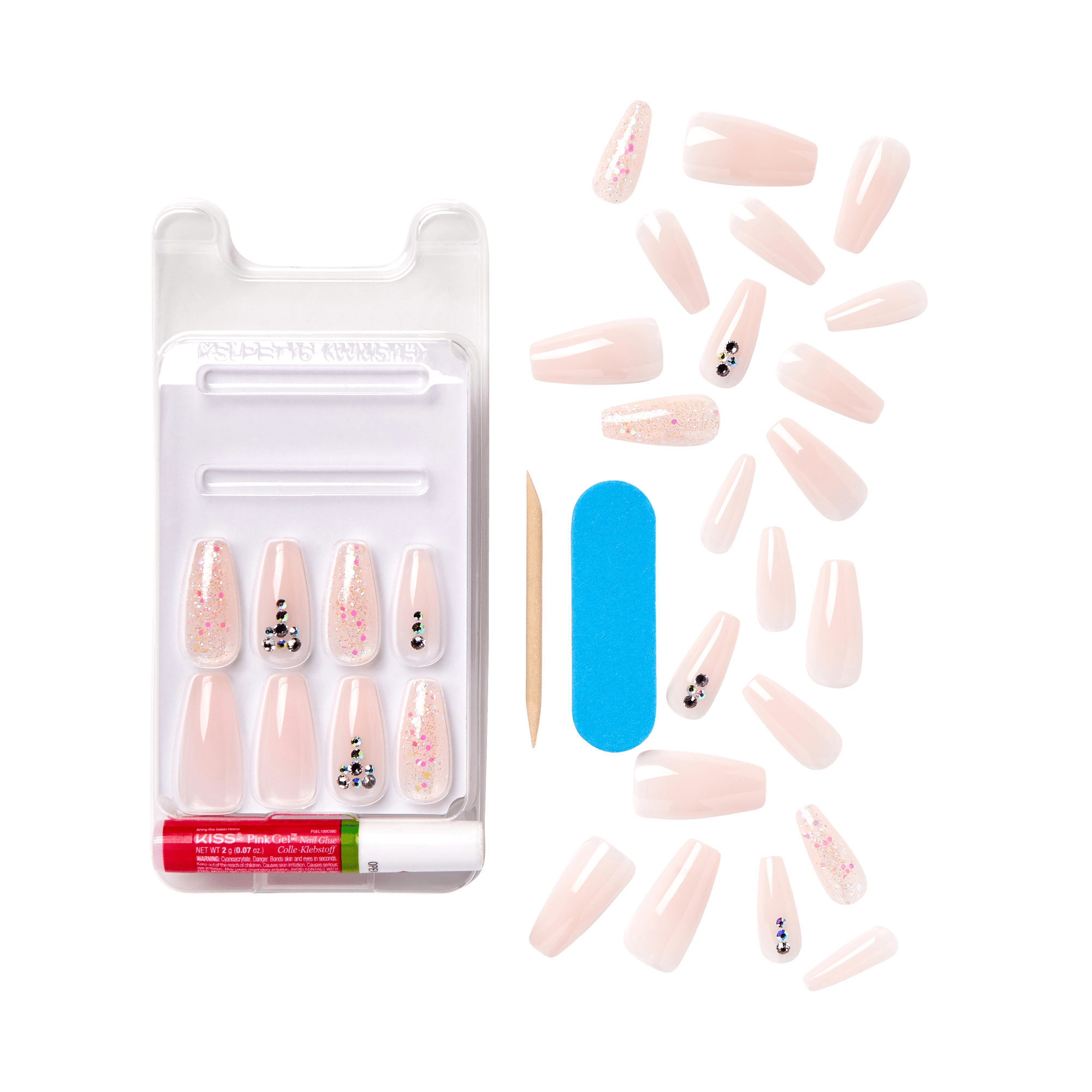 Kiss Gel Fantasy Jelly Press On Glue Nails - Jelly Juice official pack