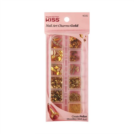 Kiss Nail Art Charms Gold Gold