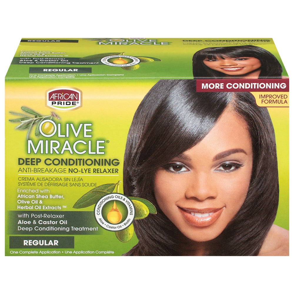 African Pride Olive Miracle Deep Conditioning Relaxer Regular Strength