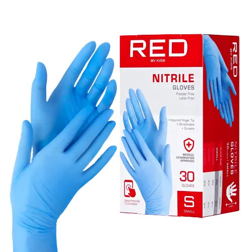 RED by KISS Professional Blue Nitrile Gloves (30pcs) official pack