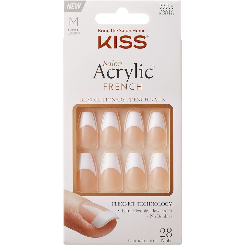 Kiss Salon Acrylic French Medium Nails KSA16*