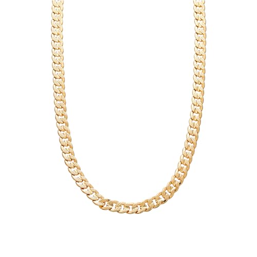 Red by Kiss 14K Gold Plated Glam Cuban Chain Necklace, Hypoallergenic Elegance, Chic Daily Style, Durable & Secure Jewelry, Lead & Nickel Free for Sen