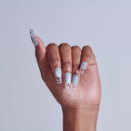 Kiss Glam 3D & Jewel Press On Fake Glue Nails  - Seraphic | Design, Blue & Clear, Long, Coffin official pack