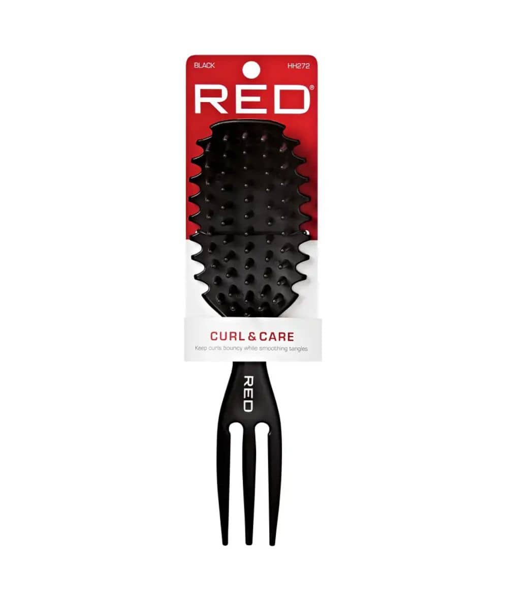 Red Curl Care Brush Black