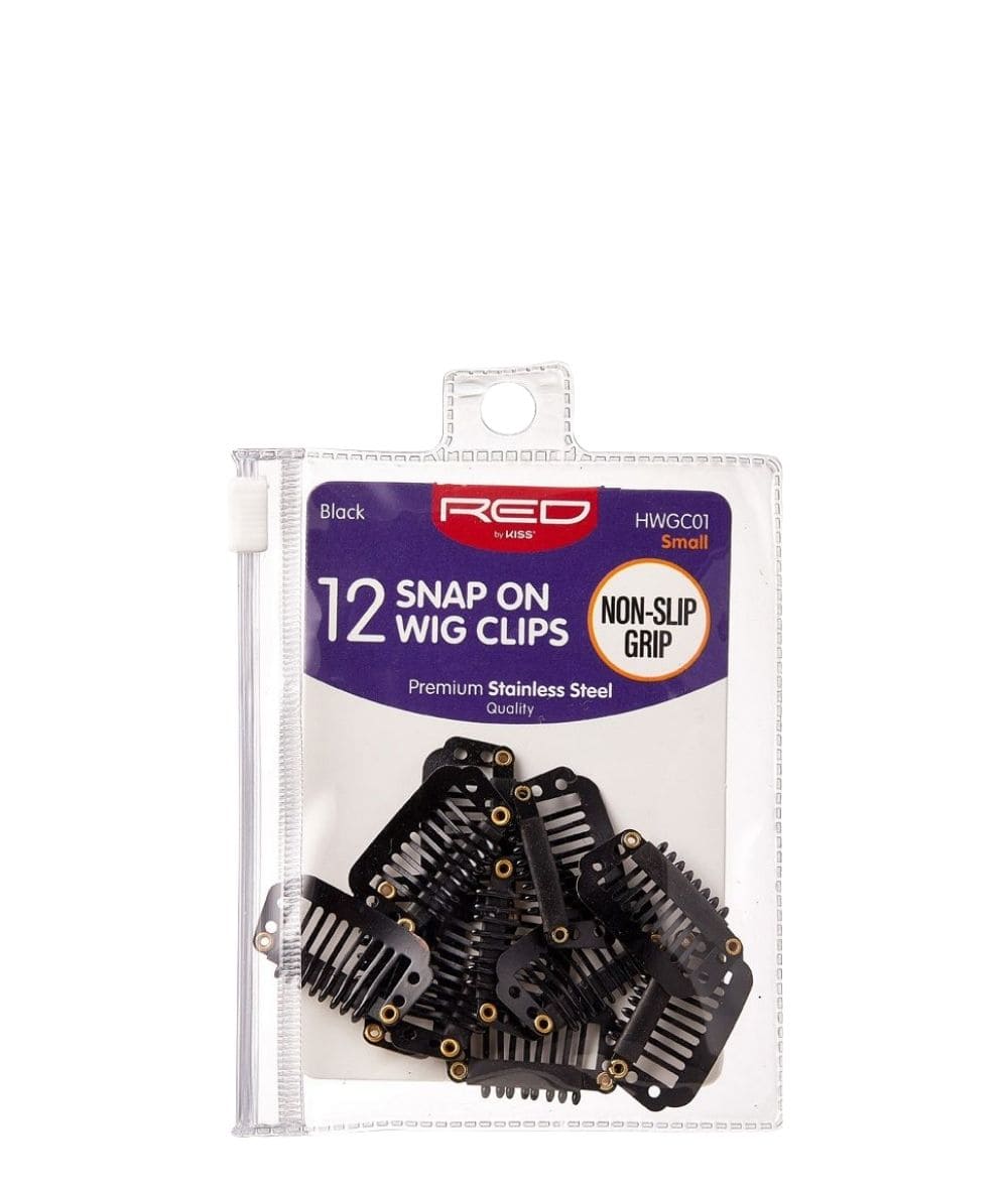 Red 12 Pcs Snap On Wig Clips