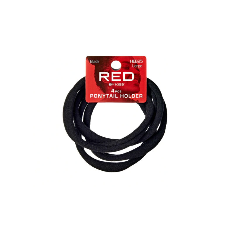 Red 4 Pcs Ponyrail Holder HEB25