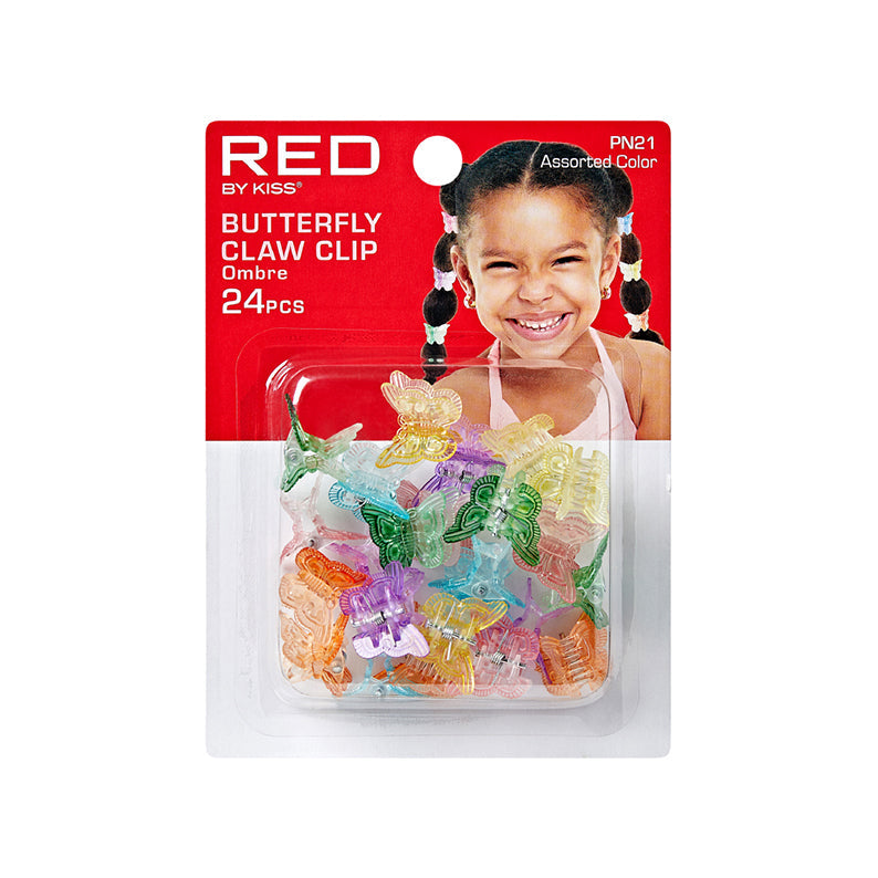 Red Butterfly Claw Clip 24 Pcs